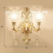 Modern Style Floral 2 Light Wall Mount Lamp