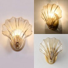 Transparent shell shape 1 wall lamp