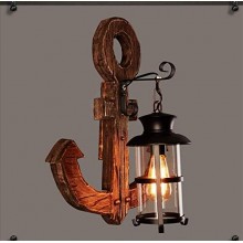 Retro Nautical Anchor Wall Lamp Wrought Iron Single Head Wall Lamp