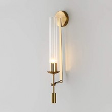Tubular clear glass wall light
